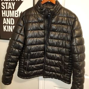 Express Vegan Leather Puffer Jacket